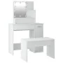 Juego de tocador con LED madera contrachapada blanco de vidaXL, Tocadores para dormitorios - Ref: Foro24-3114115, Precio: 137...