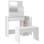Juego de tocador con LED madera contrachapada blanco de vidaXL, Tocadores para dormitorios - Ref: Foro24-3114115, Precio: 137...