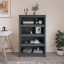 Estantería madera maciza de pino gris 80x35x126 cm de vidaXL, Librerías y estanterías - Ref: Foro24-821686, Precio: 140,94 €,...
