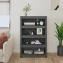 Estantería madera maciza de pino gris 80x35x126 cm de vidaXL, Librerías y estanterías - Ref: Foro24-821686, Precio: 139,13 €,...