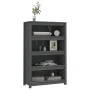 Estantería madera maciza de pino gris 80x35x126 cm de vidaXL, Librerías y estanterías - Ref: Foro24-821686, Precio: 139,13 €,...