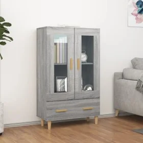 Aparador alto de madera contrachapada gris Sonoma 70x31x115 cm de vidaXL, Aparadores - Ref: Foro24-817478, Precio: 86,88 €, D...