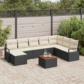 Conjunto de sofás de jardín 9 pcs Negro ratán sintético en Sofás de exterior | Comprar online en Foru.es