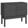 Mueble consola de madera maciza de pino gris 90x40x78 cm de vidaXL, Aparadores - Ref: Foro24-821741, Precio: 142,72 €, Descue...