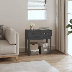 Mesa consola de madera maciza de pino gris 76,5x40x75 cm de vidaXL, Mesas auxiliares - Ref: Foro24-821751, Precio: 80,73 €, D...