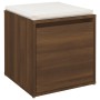 Cajón taburete madera contrachapada marrón roble 40,5x40x40 cm de vidaXL, Cestas para almacenaje - Ref: Foro24-820519, Precio...