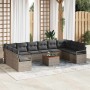 Conjunto de sofás de jardín 11 pcs Gris ratán sintético en Sofás de exterior | Comprar online en Foru.es