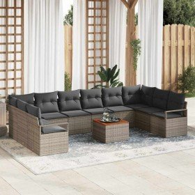 Conjunto de sofás de jardín 11 pcs Gris ratán sintético en Sofás de exterior | Comprar online en Foru.es