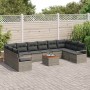 Conjunto de sofás de jardín 11 pcs Gris ratán sintético en Sofás de exterior | Comprar online en Foru.es