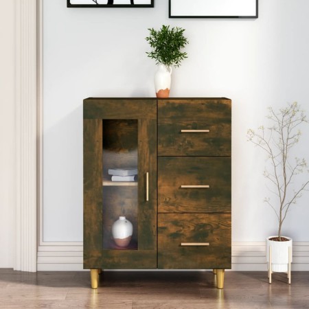 Aparador de madera de ingeniería roble ahumado 69,5x34x90 cm de vidaXL, Aparadores - Ref: Foro24-817363, Precio: 72,89 €, Des...