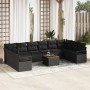Conjunto de sofás de jardín 11 pcs Negro ratán sintético en Sofás de exterior | Comprar online en Foru.es