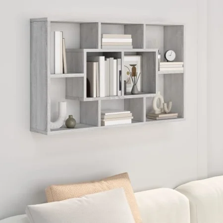 Estantería de pared madera ingeniería gris Sonoma 85x16x52,5 cm de vidaXL, Estantes y estanterías - Ref: Foro24-820461, Preci...