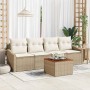 Conjunto de sofás de jardín 5 pcs Beige ratán sintético en Sofás de exterior | Comprar online en Foru.es