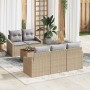 Conjunto de sofás de jardín 6 pcs Beige ratán sintético en Sofás de exterior | Comprar online en Foru.es