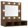 Mueble con espejo y LED marrón roble 60x31,5x62 cm de vidaXL, Tocadores de baño - Ref: Foro24-820456, Precio: 45,41 €, Descue...