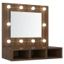 Mueble con espejo y LED marrón roble 60x31,5x62 cm de vidaXL, Tocadores de baño - Ref: Foro24-820456, Precio: 52,89 €, Descue...
