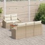 Conjunto de sofás de jardín 6 pcs Beige ratán sintético en Sofás de exterior | Comprar online en Foru.es
