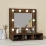 Mueble con espejo y LED marrón roble 60x31,5x62 cm de vidaXL, Tocadores de baño - Ref: Foro24-820456, Precio: 45,41 €, Descue...