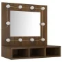 Mueble con espejo y LED marrón roble 60x31,5x62 cm de vidaXL, Tocadores de baño - Ref: Foro24-820456, Precio: 45,41 €, Descue...