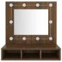 Mueble con espejo y LED marrón roble 60x31,5x62 cm de vidaXL, Tocadores de baño - Ref: Foro24-820456, Precio: 45,41 €, Descue...