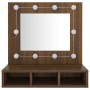 Mueble con espejo y LED marrón roble 60x31,5x62 cm de vidaXL, Tocadores de baño - Ref: Foro24-820456, Precio: 52,89 €, Descue...
