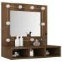 Mueble con espejo y LED marrón roble 60x31,5x62 cm de vidaXL, Tocadores de baño - Ref: Foro24-820456, Precio: 45,41 €, Descue...