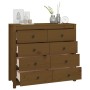 Armario auxiliar madera maciza de pino marrón miel 100x40x90 cm de vidaXL, Aparadores - Ref: Foro24-821772, Precio: 219,69 €,...
