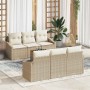 Conjunto de sofás de jardín 7 pcs Beige ratán sintético en Sofás de exterior | Comprar online en Foru.es