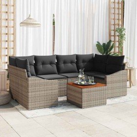 Conjunto de sofás de jardín 7 pcs Gris ratán sintético en Sofás de exterior | Comprar online en Foru.es