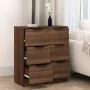 Aparadores 2 uds madera contrachapada marrón roble 30x30x70 cm de vidaXL, Aparadores - Ref: Foro24-817017, Precio: 89,33 €, D...