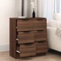 Aparadores 2 uds madera contrachapada marrón roble 30x30x70 cm de vidaXL, Aparadores - Ref: Foro24-817017, Precio: 90,63 €, D...