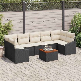 Conjunto de sofás de jardín 8 pcs Negro ratán sintético en Sofás de exterior | Comprar online en Foru.es