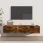 Armario de pared madera ingeniería roble ahumado 102x30x20 cm de vidaXL, Estantes y estanterías - Ref: Foro24-817096, Precio:...