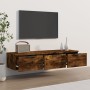 Armario de pared madera ingeniería roble ahumado 102x30x20 cm de vidaXL, Estantes y estanterías - Ref: Foro24-817096, Precio:...