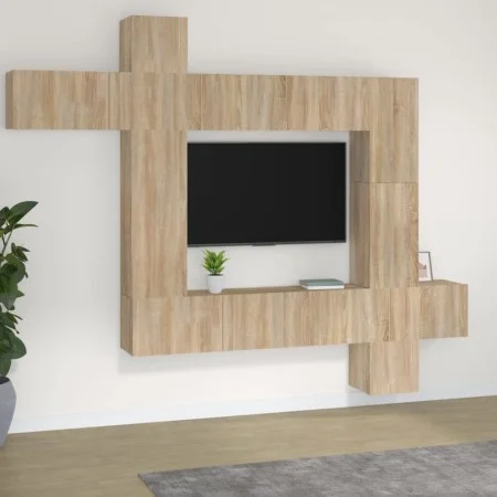Set de muebles para TV 9 pzas madera contrachapada roble sonoma de vidaXL, Muebles TV - Ref: Foro24-3114656, Precio: 387,87 €...