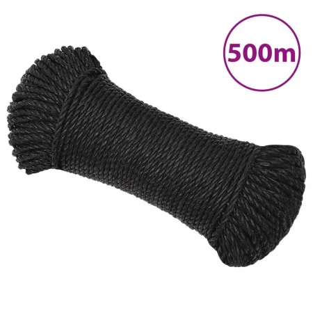 Black polypropylene work rope 6 mm 500 m by vidaXL, Ropes and metal cords - Ref: Foro24-153005, Price: 56,02 €, Discount: %