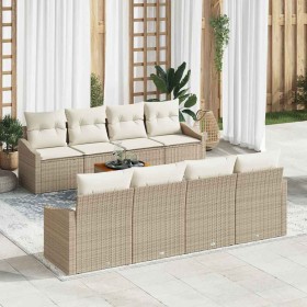 Conjunto de sofás de jardín 9 pcs Beige ratán sintético en Sofás de exterior | Comprar online en Foru.es