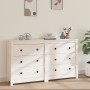 Aparador de madera maciza de pino blanco 140x35x80 cm de vidaXL, Aparadores - Ref: Foro24-3114080, Precio: 234,53 €, Descuent...