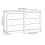 Aparador de madera maciza de pino blanco 140x35x80 cm de vidaXL, Aparadores - Ref: Foro24-3114080, Precio: 234,53 €, Descuent...