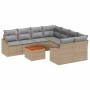Conjunto de sofás de jardín 9 pcs Beige ratán sintético en Sofás de exterior | Comprar online en Foru.es