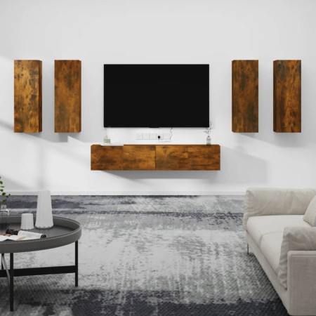 Set de muebles de TV 6 pzas madera contrachapada roble ahumado de vidaXL, Muebles TV - Ref: Foro24-3114347, Precio: 215,65 €,...