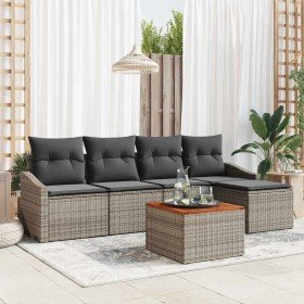 Conjunto de sofás de jardín 6 pcs Gris ratán sintético en Sofás de exterior | Comprar online en Foru.es