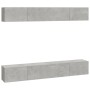 Muebles de TV 4 piezas gris hormigón 100x30x30 cm de vidaXL, Muebles TV - Ref: Foro24-3114193, Precio: 178,70 €, Descuento: %
