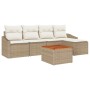 Conjunto de sofás de jardín 6 pcs Beige ratán sintético en Sofás de exterior | Comprar online en Foru.es