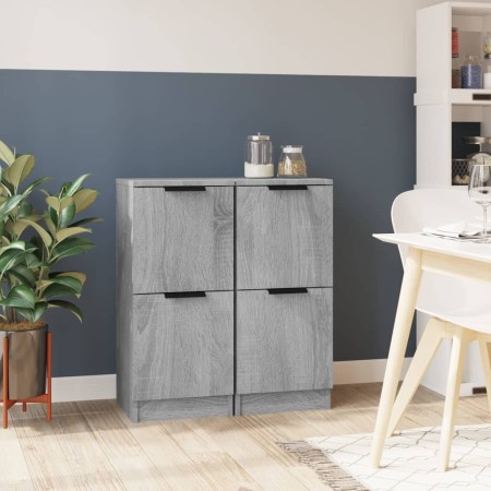 Aparadores 2 uds madera contrachapada gris Sonoma 30x30x70 cm de vidaXL, Aparadores - Ref: Foro24-817021, Precio: 69,41 €, De...