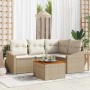 Conjunto de sofás de jardín 5 pcs Beige ratán sintético en Sofás de exterior | Comprar online en Foru.es