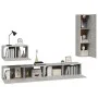 Set de muebles de TV 4 pzas madera contrachapada gris hormigón de vidaXL, Muebles TV - Ref: Foro24-3114329, Precio: 168,00 €,...