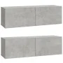 Set de muebles de TV 4 pzas madera contrachapada gris hormigón de vidaXL, Muebles TV - Ref: Foro24-3114329, Precio: 168,00 €,...