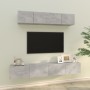 Set de muebles de TV 4 pzas madera contrachapada gris hormigón de vidaXL, Muebles TV - Ref: Foro24-3114529, Precio: 140,06 €,...