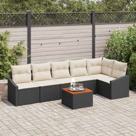 Conjunto de sofás de jardín 7 pcs Negro ratán sintético en Sofás de exterior | Comprar online en Foru.es